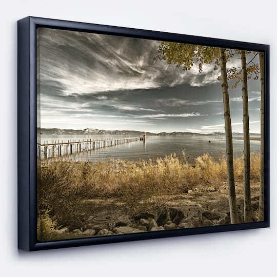 Designart - Pier in Brown Lake